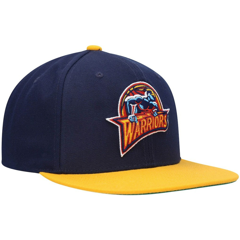 Golden State Warriors Hardwood Classics Team Two-Tone 2.0 Snapback Hat Navy/Gold - Mitchell & Ness