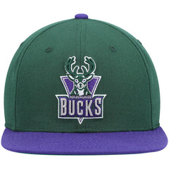 Milwaukee Bucks Hardwood Classics Team Two-Tone 2.0 Snapback Hat Green/Purple - Mitchell & Ness