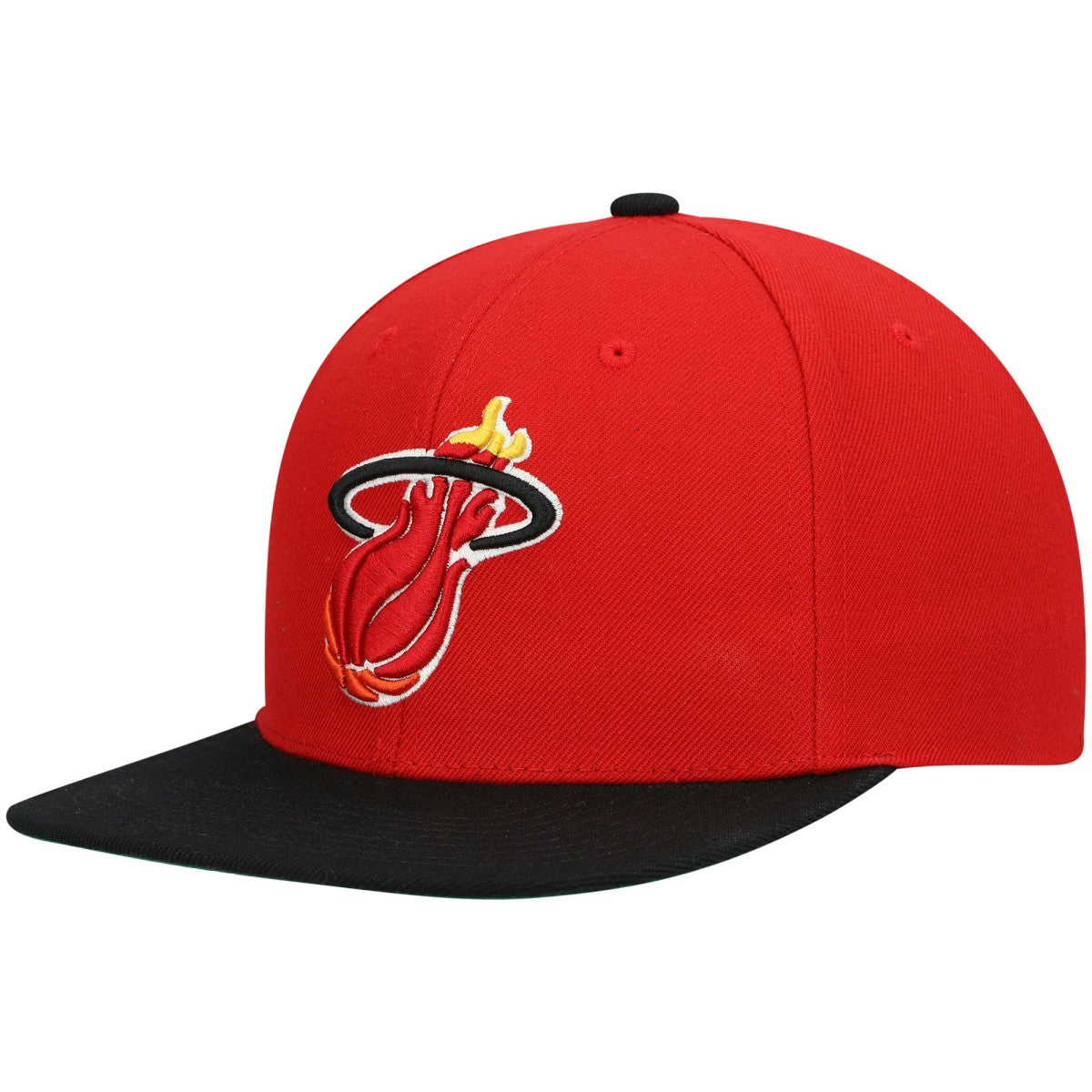 Miami Heat Hardwood Classics Team Two-Tone 2.0 Snapback Hat Red/Black - Mitchell & Ness