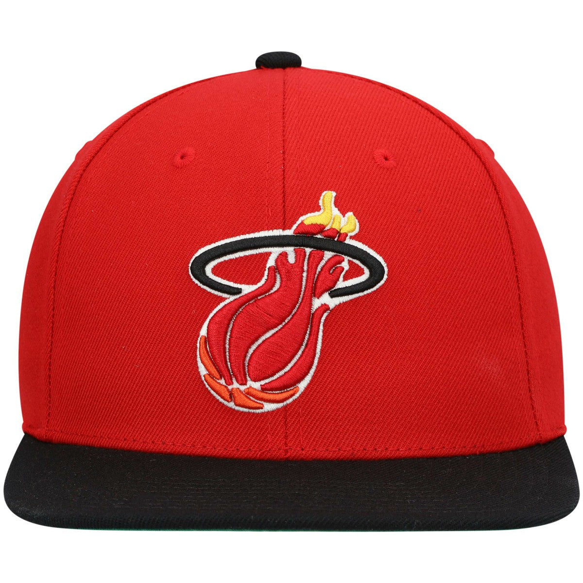 Miami Heat Hardwood Classics Team Two-Tone 2.0 Snapback Hat Red/Black - Mitchell & Ness