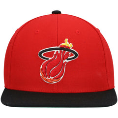Miami Heat Hardwood Classics Team Two-Tone 2.0 Snapback Hat Red/Black - Mitchell & Ness