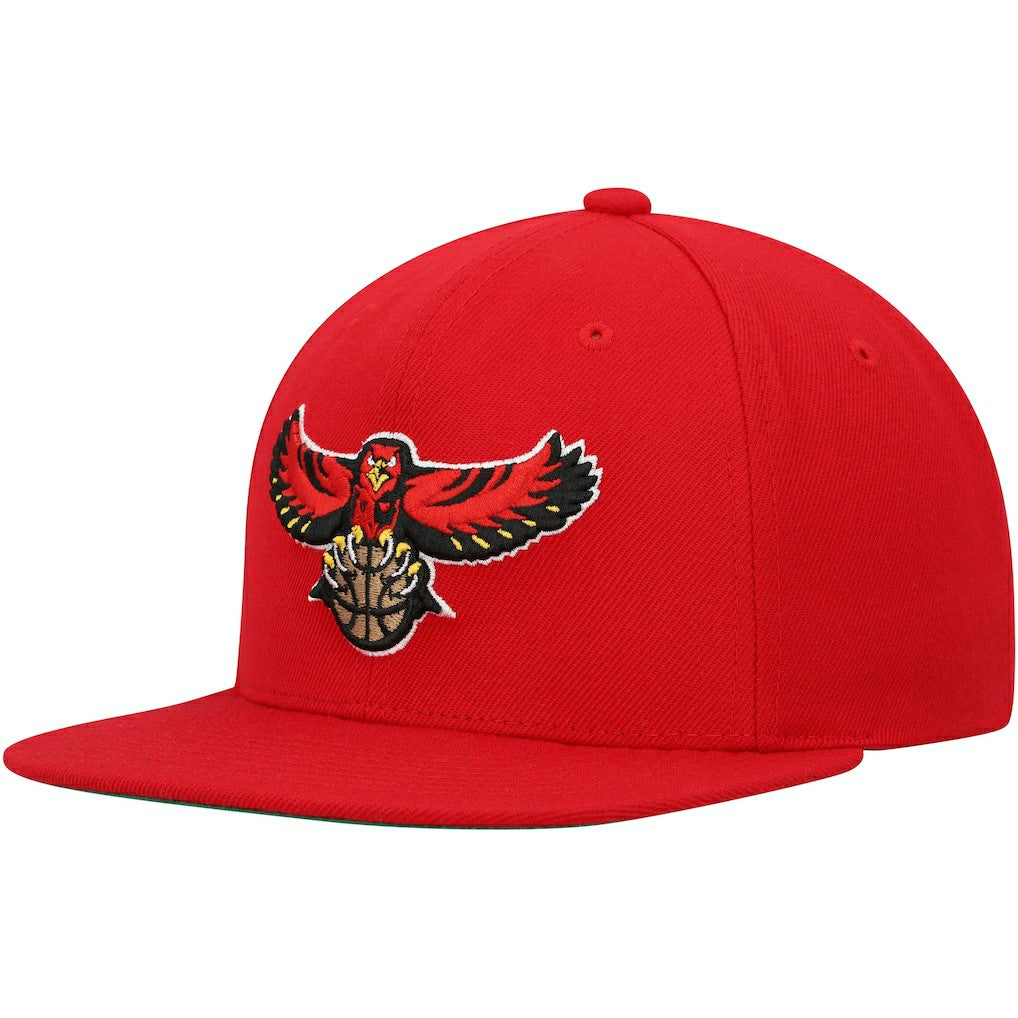 Atlanta Hawks Hardwood Classics Team Ground 2.0 Snapback Hat Red - Mitchell & Ness