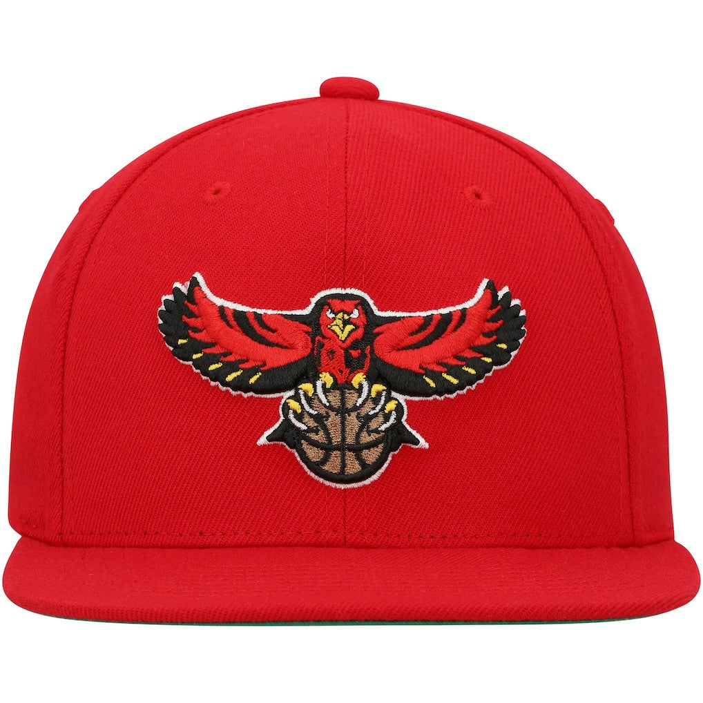 Atlanta Hawks Hardwood Classics Team Ground 2.0 Snapback Hat Red - Mitchell & Ness