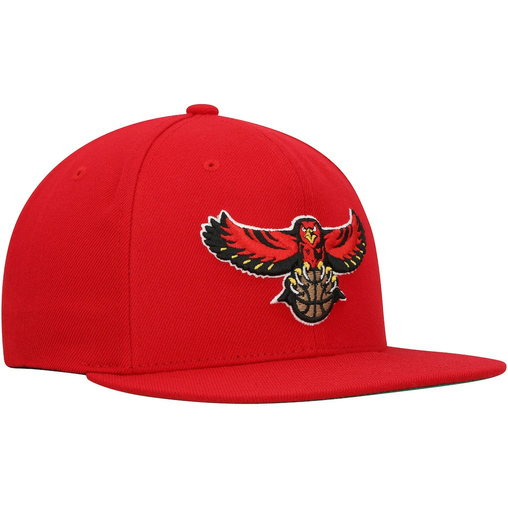 Atlanta Hawks Hardwood Classics Team Ground 2.0 Snapback Hat Red - Mitchell & Ness
