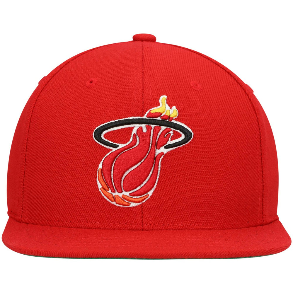 Miami Heat Hardwood Classics Team Ground 2.0 Snapback Hat Red - Mitchell & Ness