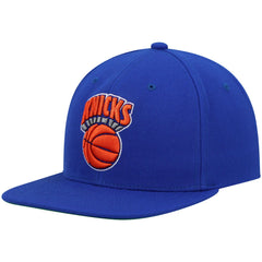 New York Knicks Hardwood Classics Team Ground 2.0 Snapback Hat Blue - Mitchell & Ness