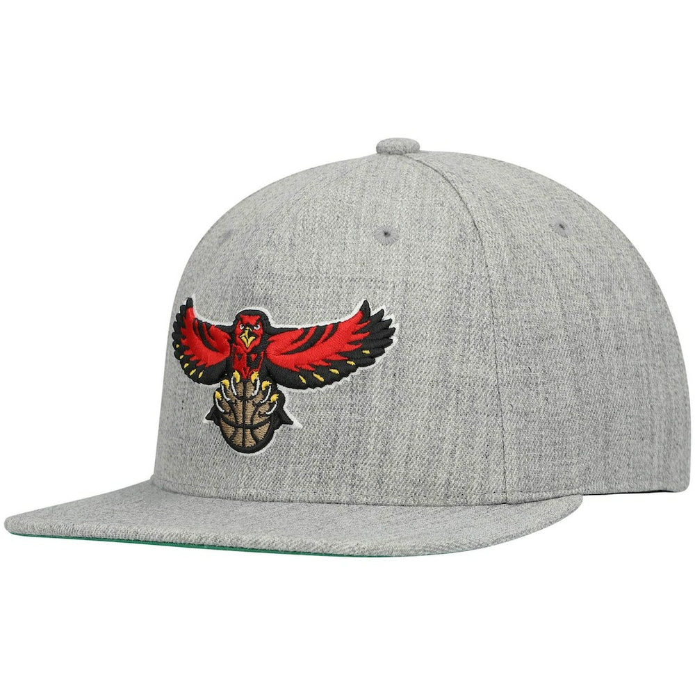 Atlanta Hawks Hardwood Classics Team 2.0 Snapback Hat Heathered Gray - Mitchell & Ness