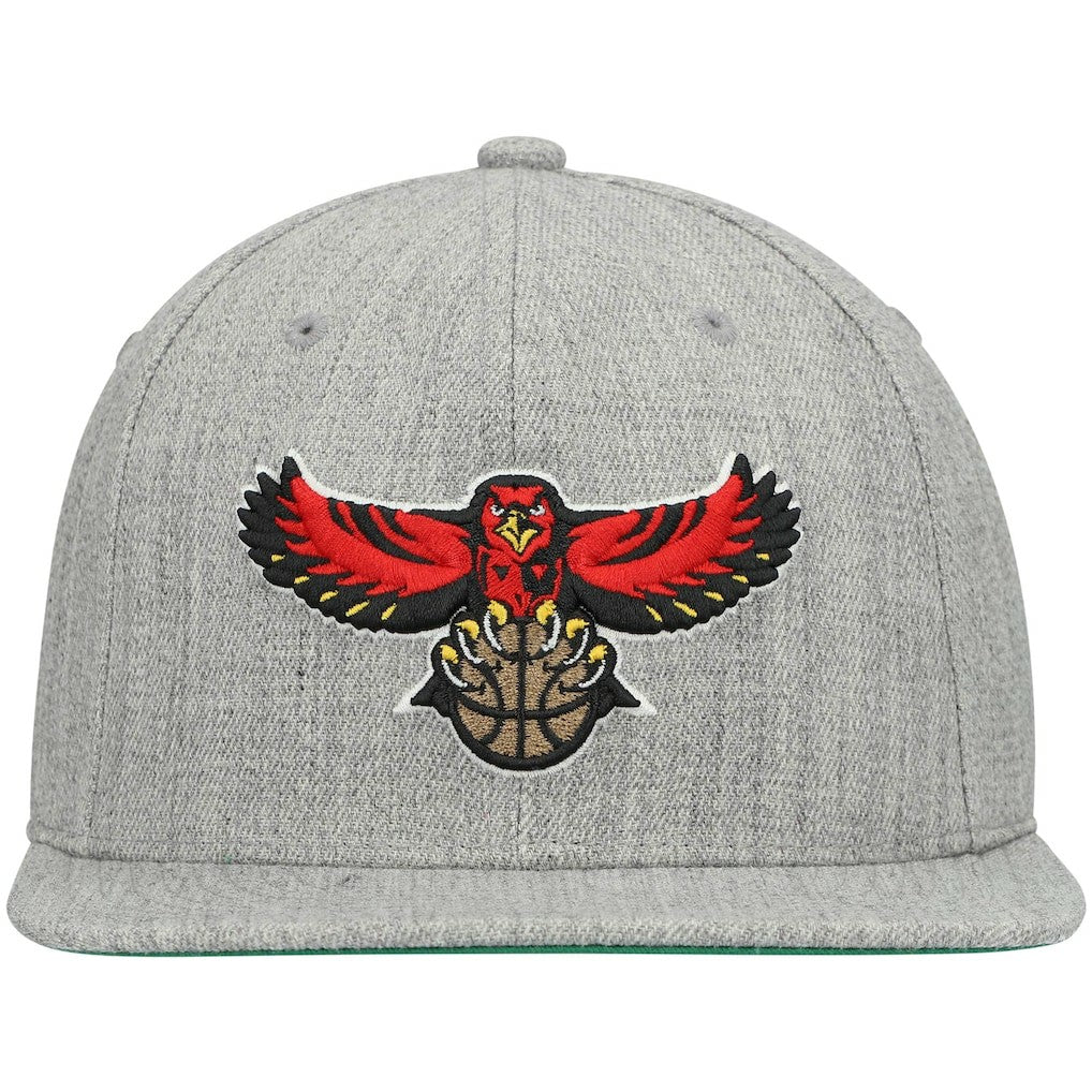 Atlanta Hawks Hardwood Classics Team 2.0 Snapback Hat Heathered Gray - Mitchell & Ness