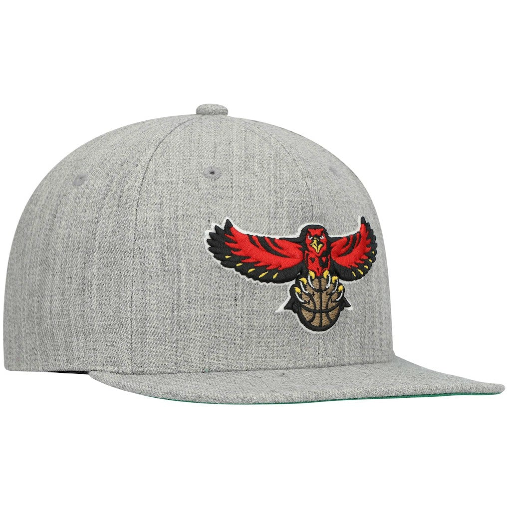 Atlanta Hawks Hardwood Classics Team 2.0 Snapback Hat Heathered Gray - Mitchell & Ness