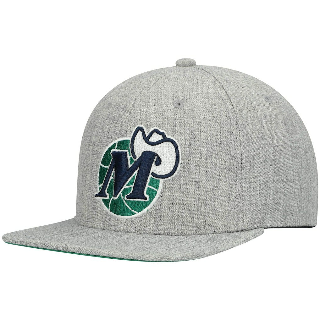 Dallas Mavericks Hardwood Classics Team 2.0 Snapback Hat Heathered Gray - Mitchell & Ness