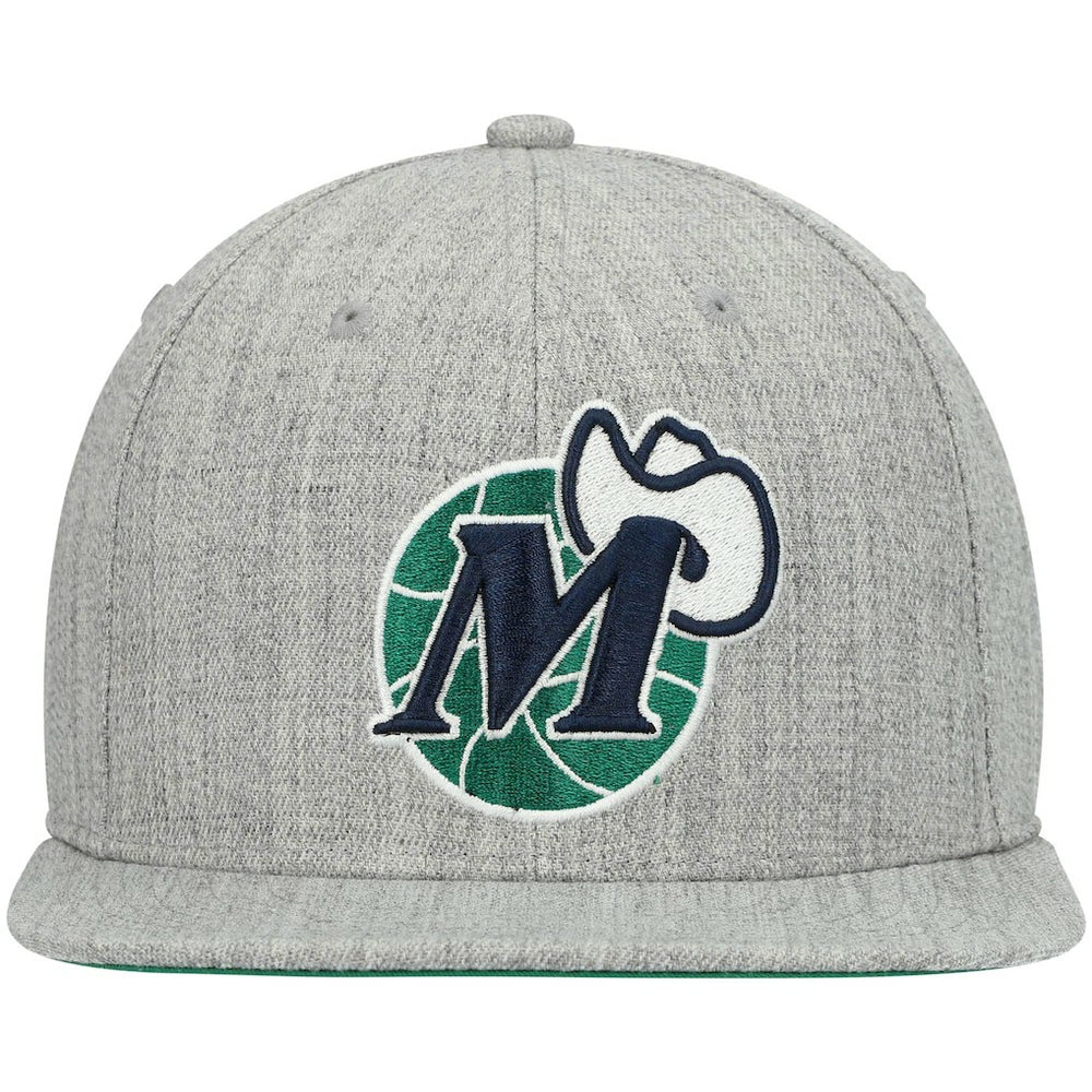 Dallas Mavericks Hardwood Classics Team 2.0 Snapback Hat Heathered Gray - Mitchell & Ness