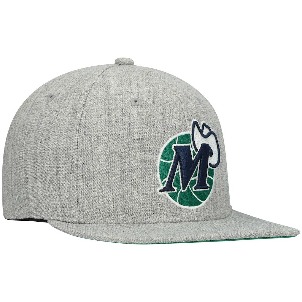 Dallas Mavericks Hardwood Classics Team 2.0 Snapback Hat Heathered Gray - Mitchell & Ness