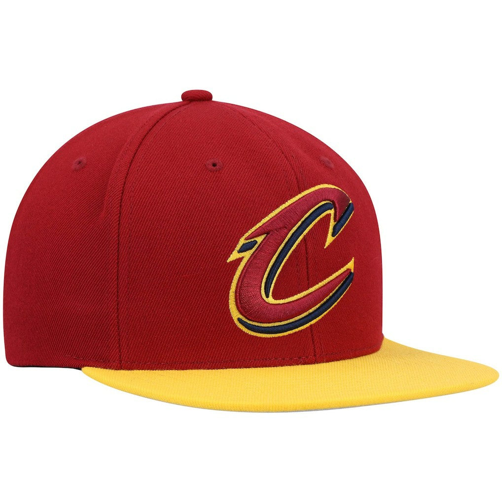 Cleveland Cavaliers Team Two-Tone 2.0 Snapback Hat Wine/Gold - Mitchell & Ness outlet