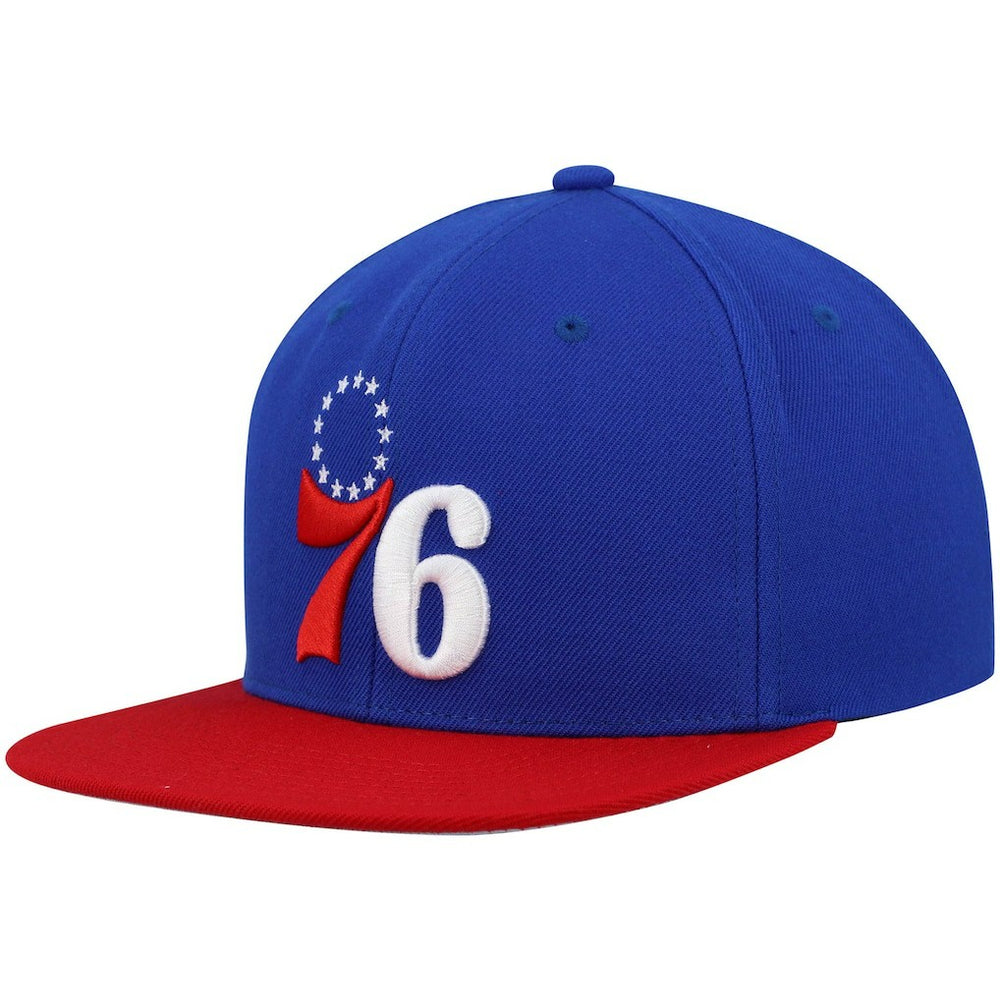 Philadelphia 76ers Team Two-Tone 2.0 Snapback Hat Royal/Red - Mitchell & Ness