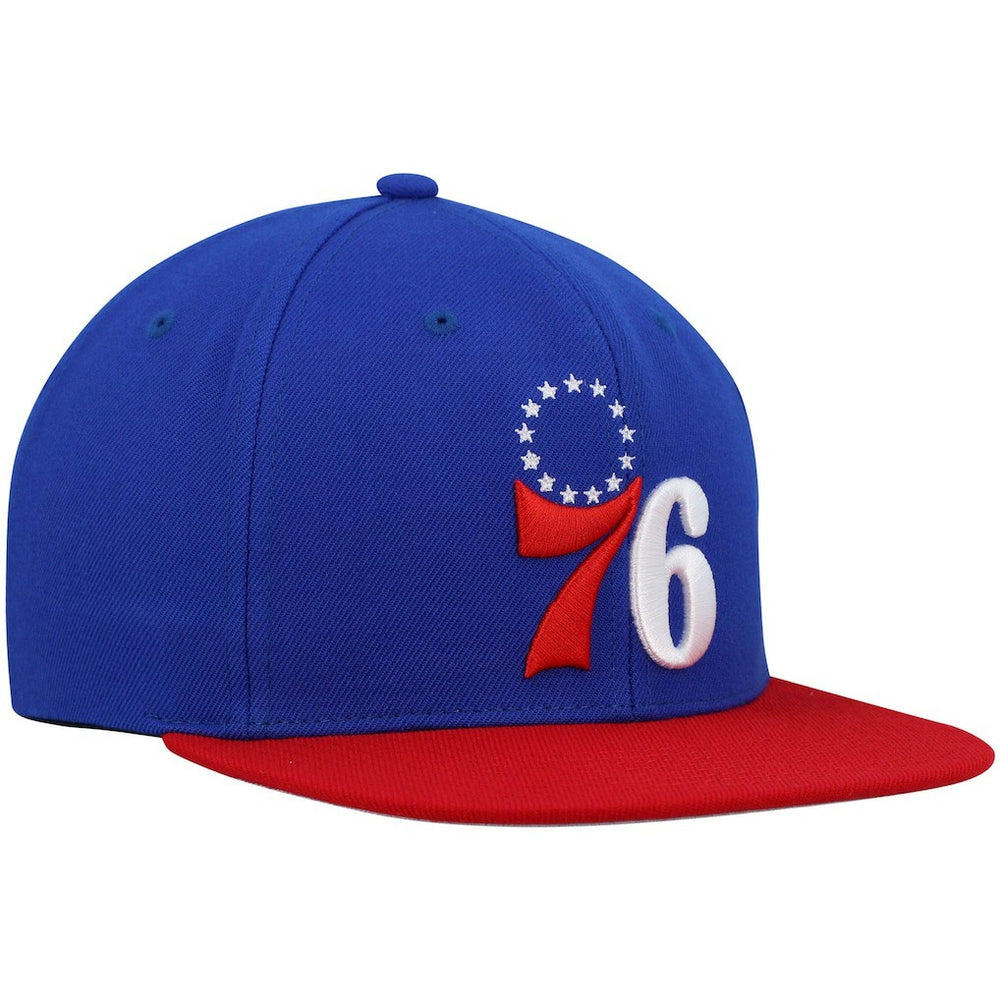 Philadelphia 76ers Team Two-Tone 2.0 Snapback Hat Royal/Red - Mitchell & Ness