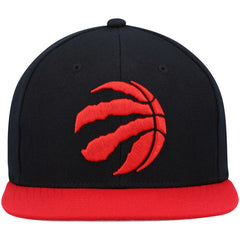 Toronto Raptors Team Two-Tone 2.0 Snapback Hat Black/Red - Mitchell & Ness