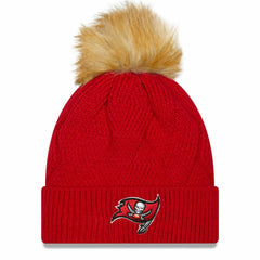 Tampa Bay Buccaneers New Era Women's Snowy Cuffed Knit Hat with Pom - Red Hats