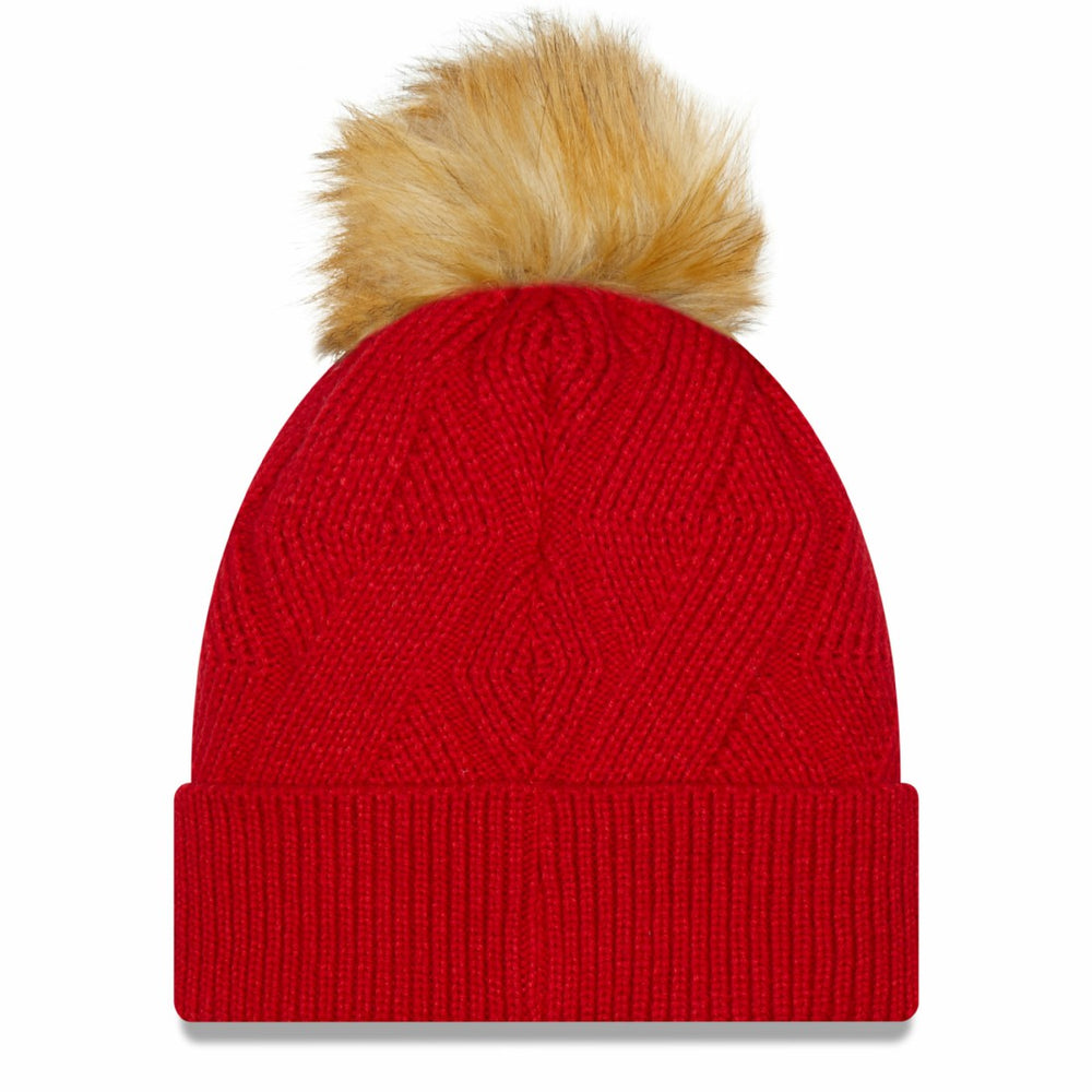 Tampa Bay Buccaneers New Era Women's Snowy Cuffed Knit Hat with Pom - Red Hats