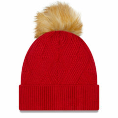 Tampa Bay Buccaneers New Era Women's Snowy Cuffed Knit Hat with Pom - Red Hats