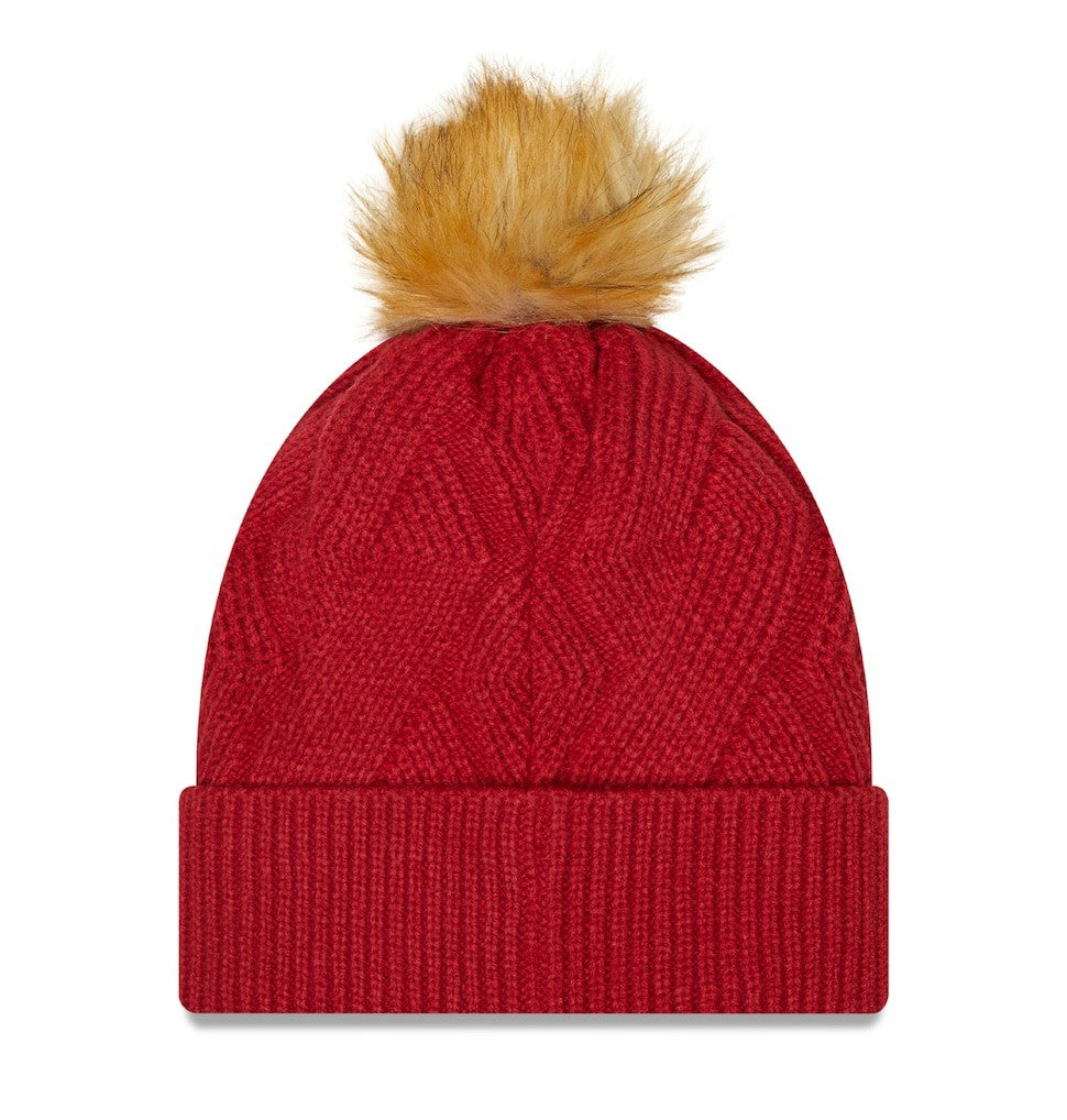 Arizona Cardinals New Era Women's Snowy Cuffed Knit Hat with Pom - Cardinal Hats