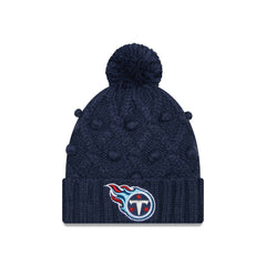 Tennessee Titans New Era Women's Toasty Cuffed Knit Hat with Pom - Navy Hats