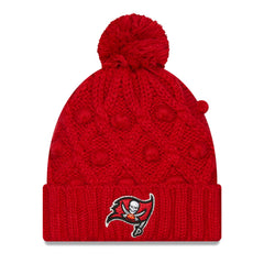 Tampa Bay Buccaneers New Era Women's Toasty Cuffed Knit Hat with Pom - Red Hats