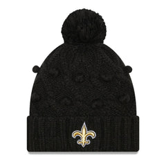 New Orleans Saints New Era Women's Toasty Cuffed Knit Hat with Pom - Black Hats