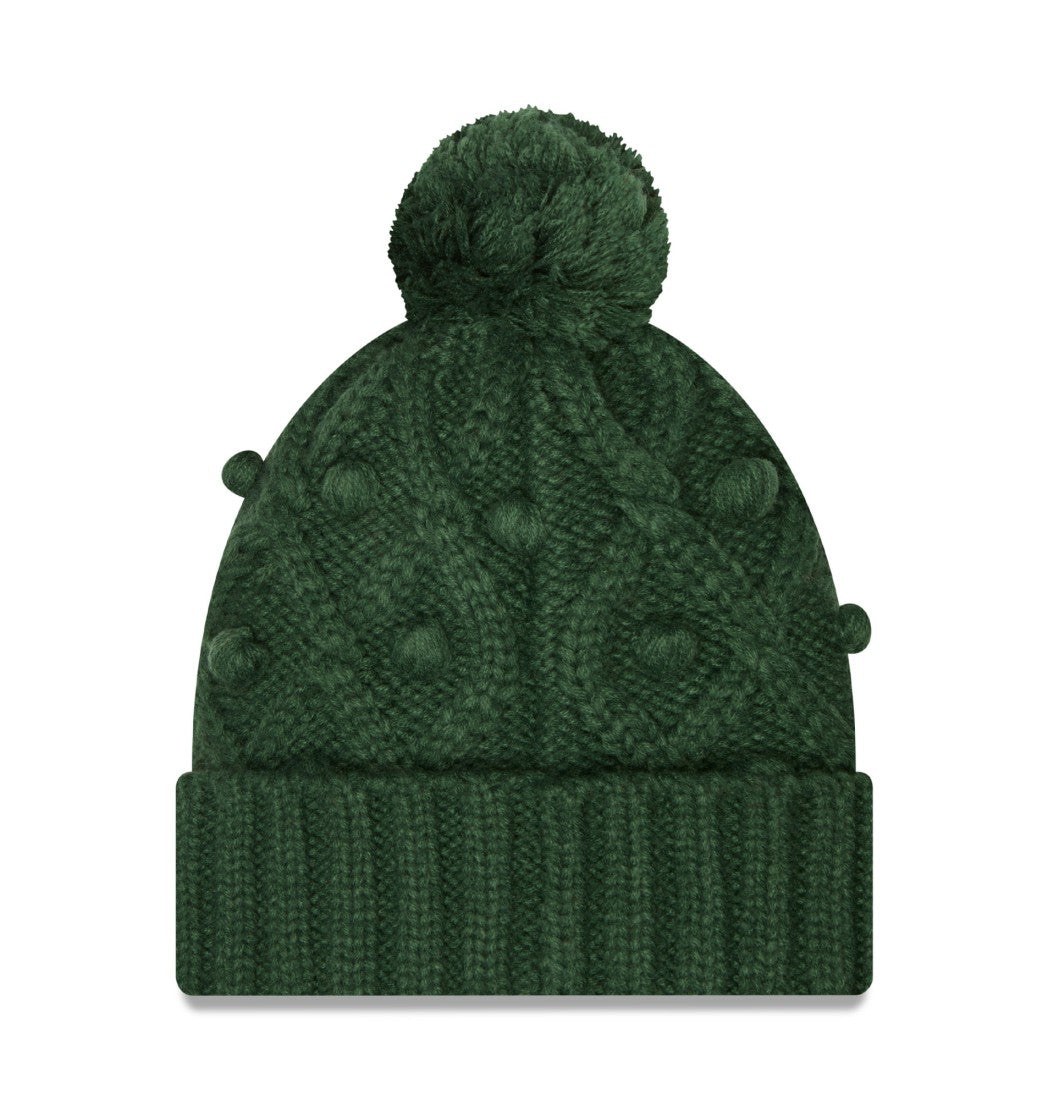 Green Bay Packers New Era Women's Toasty Cuffed Knit Hat with Pom - Green Hats
