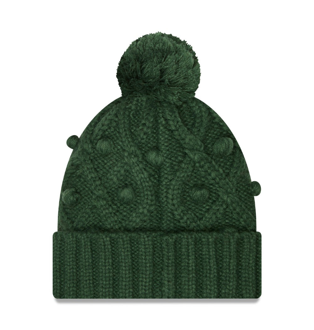 Green Bay Packers New Era Women's Toasty Cuffed Knit Hat with Pom - Green Hats