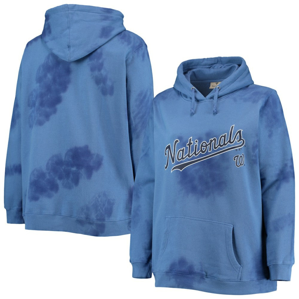Washington Nationals Women's Plus Size Cloud Pullover Hoodie - Navy Hoodies
