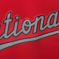 Washington Nationals Women's Plus Size Diva Notch Neck Raglan T-Shirt - Red T-shirts