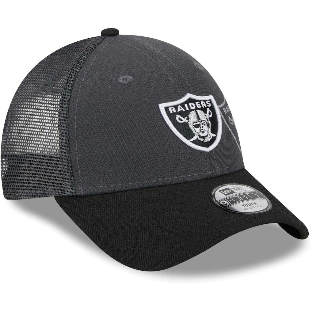 Las Vegas Raiders New Era Youth Reflect 9FORTY Adjustable Hat - Graphite Hats