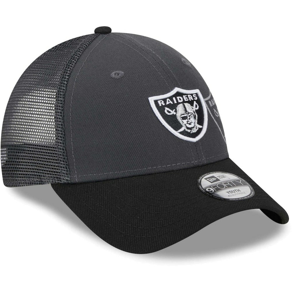 Las Vegas Raiders New Era Youth Reflect 9FORTY Adjustable Hat - Graphite Hats