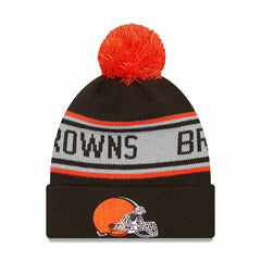 Cleveland Browns New Era Preschool Repeat Cuffed Knit Hat with Pom - Brown Hats