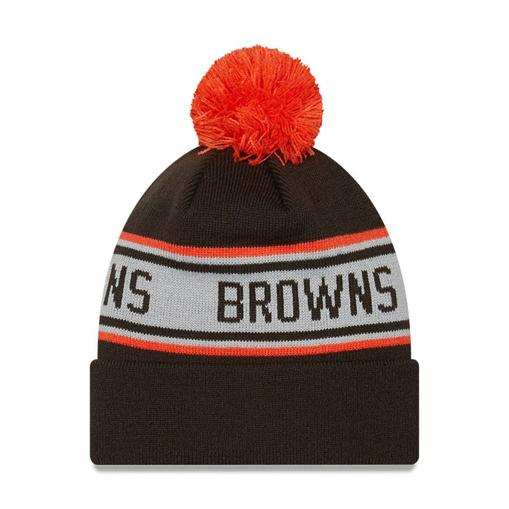 Cleveland Browns New Era Preschool Repeat Cuffed Knit Hat with Pom - Brown Hats