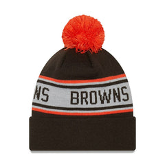 Cleveland Browns New Era Preschool Repeat Cuffed Knit Hat with Pom - Brown Hats