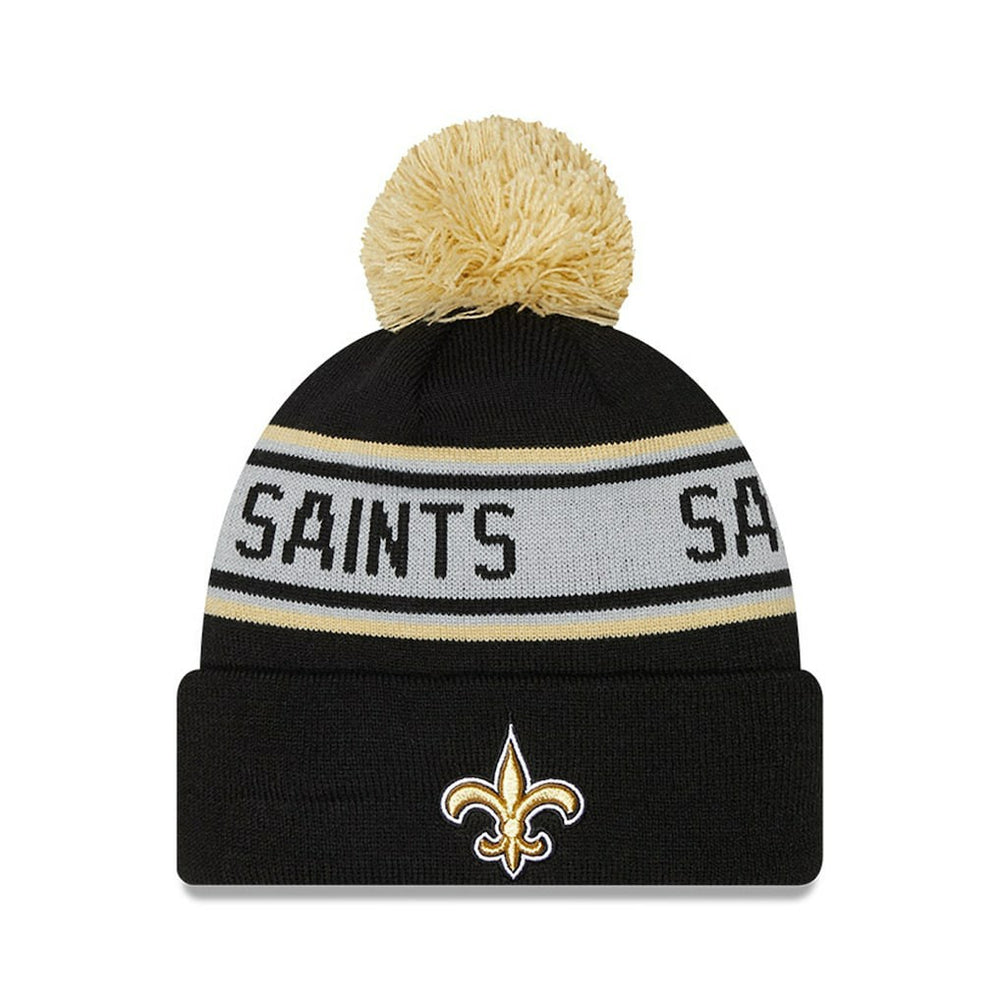 New Orleans Saints New Era Preschool Repeat Cuffed Knit Hat with Pom - Black Hats