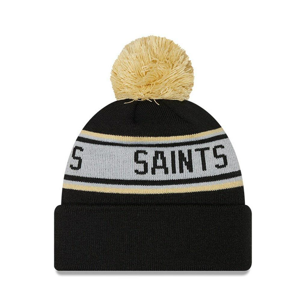 New Orleans Saints New Era Preschool Repeat Cuffed Knit Hat with Pom - Black Hats