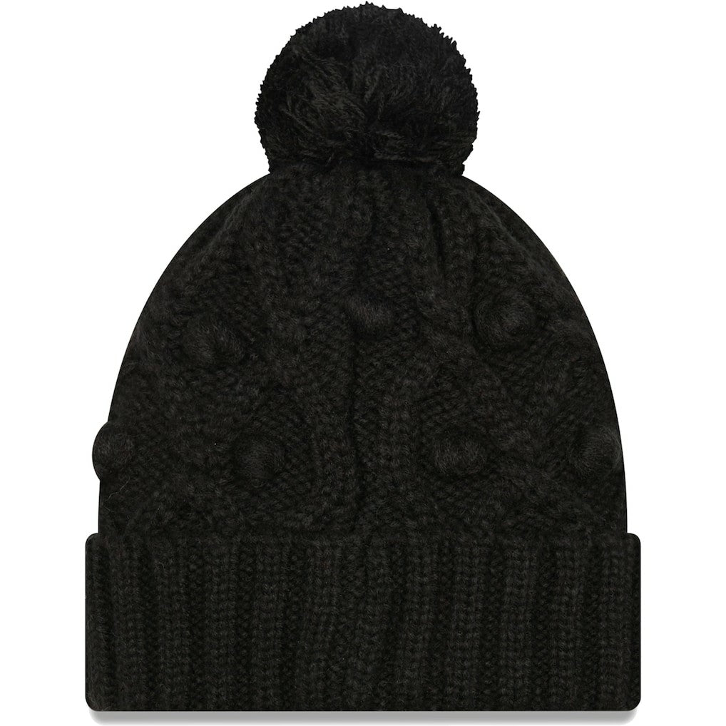 Pittsburgh Steelers New Era Girls Youth Toasty Cuffed Knit Hat with Pom - Black Hats