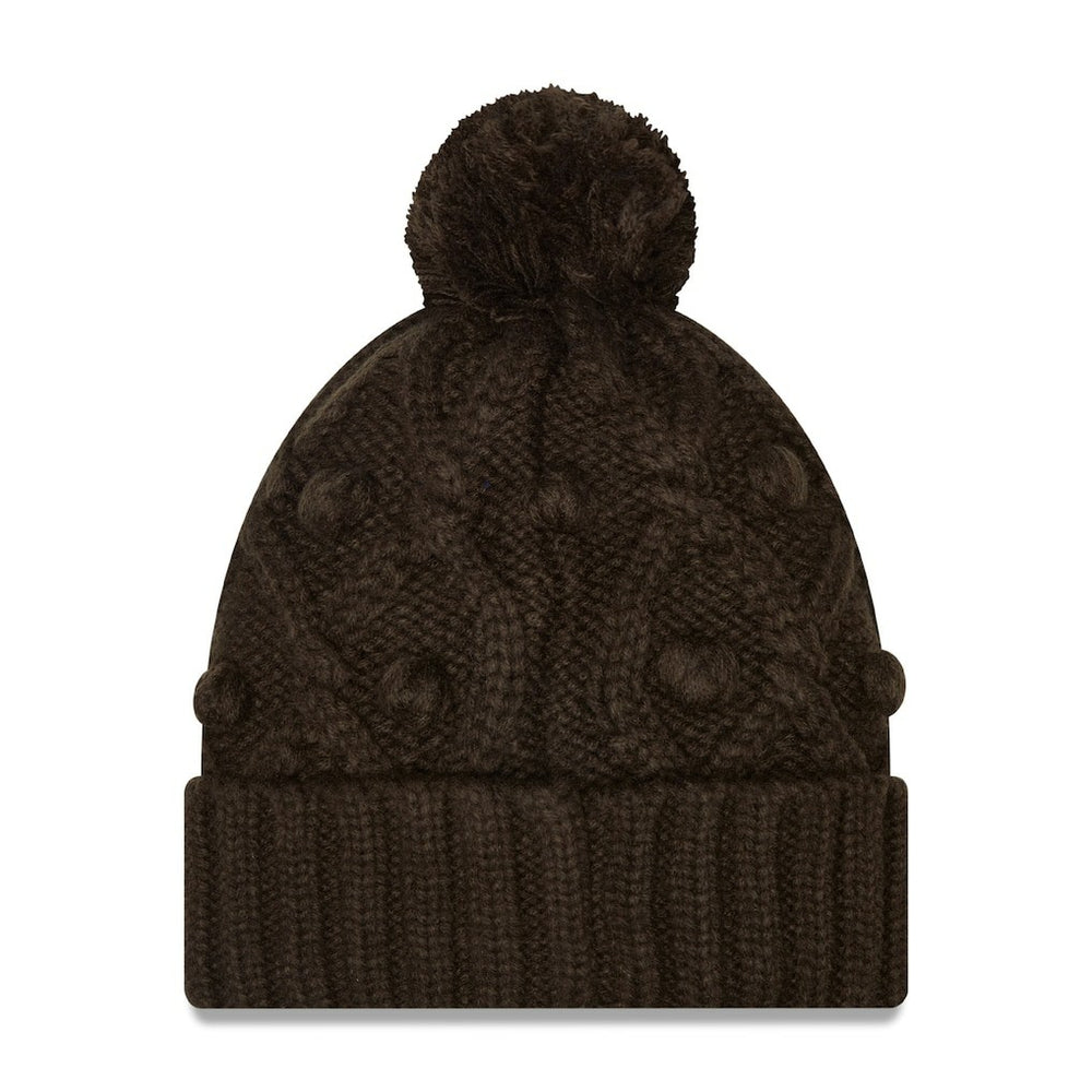 Cleveland Browns New Era Girls Youth Toasty Cuffed Knit Hat with Pom - Brown Hats