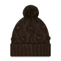 Cleveland Browns New Era Girls Youth Toasty Cuffed Knit Hat with Pom - Brown Hats