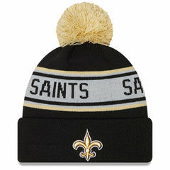 New Orleans Saints New Era Youth Repeat Cuffed Knit Hat with Pom - Black Hats