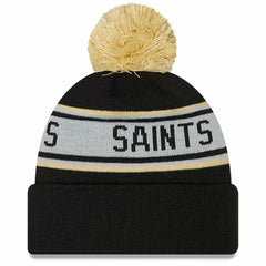 New Orleans Saints New Era Youth Repeat Cuffed Knit Hat with Pom - Black Hats