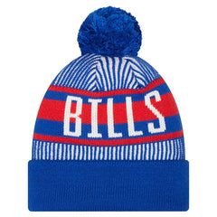 Buffalo Bills New Era Youth Striped Historic Cuffed Knit Hat with Pom - Royal Hats