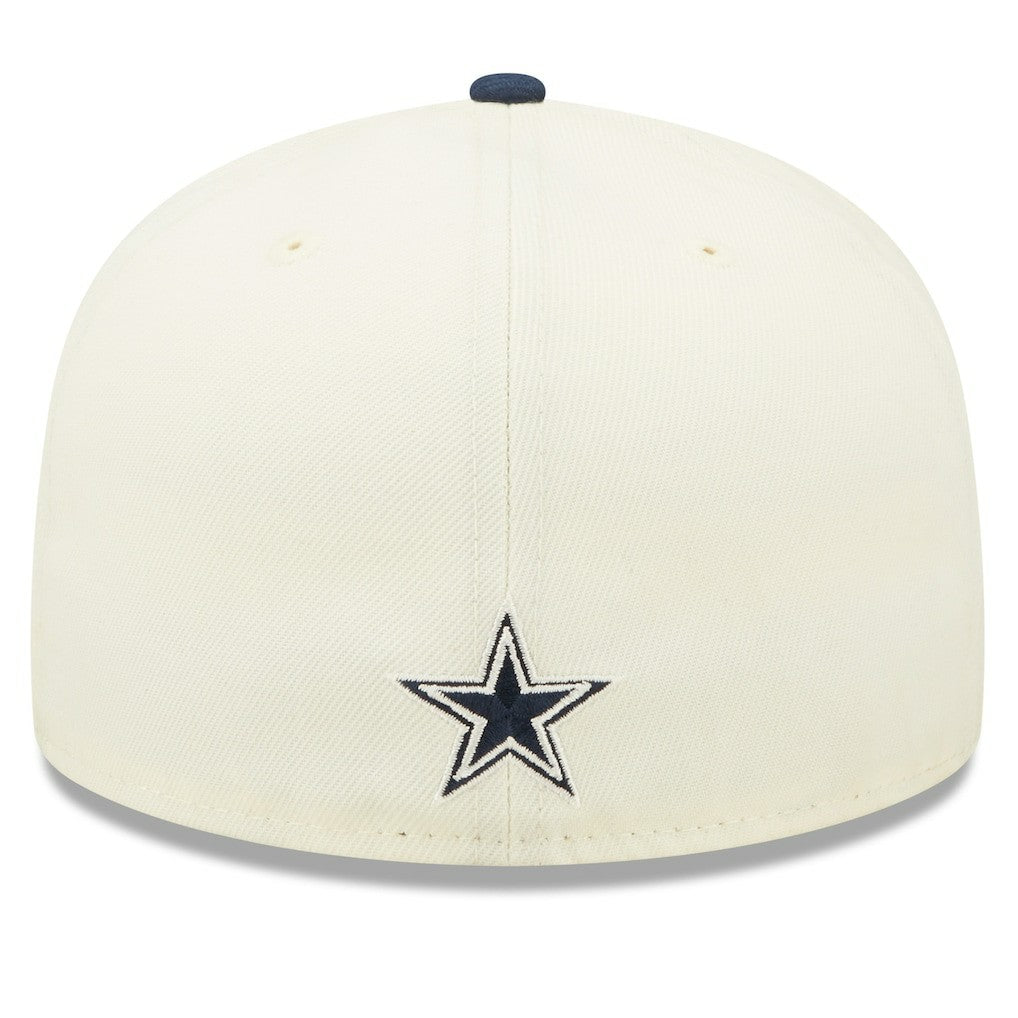 Dallas Cowboys New Era 2022 Sideline 59FIFTY Fitted Hat - Cream/Navy Hats