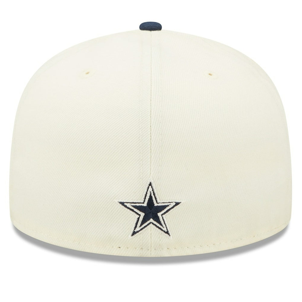 Dallas Cowboys New Era 2022 Sideline 59FIFTY Fitted Hat - Cream/Navy Hats