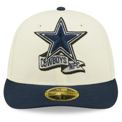 Dallas Cowboys New Era 2022 Sideline Low Profile 59FIFTY Fitted Hat - Cream/Navy Hats