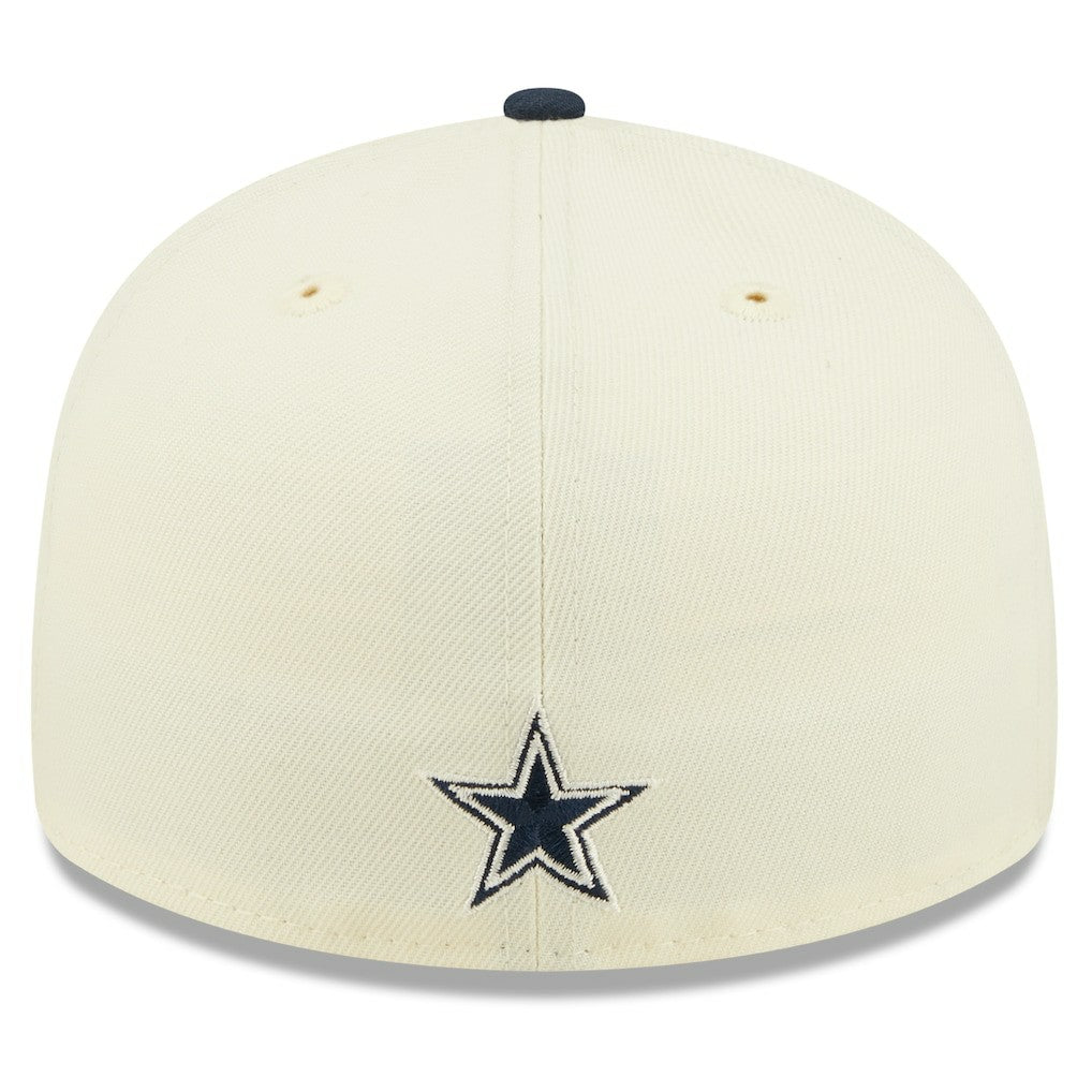 Dallas Cowboys New Era 2022 Sideline Low Profile 59FIFTY Fitted Hat - Cream/Navy Hats