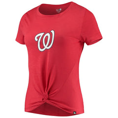 Washington Nationals New Era Women's 2-Hit Front Twist Burnout T-Shirt - Red T-shirts