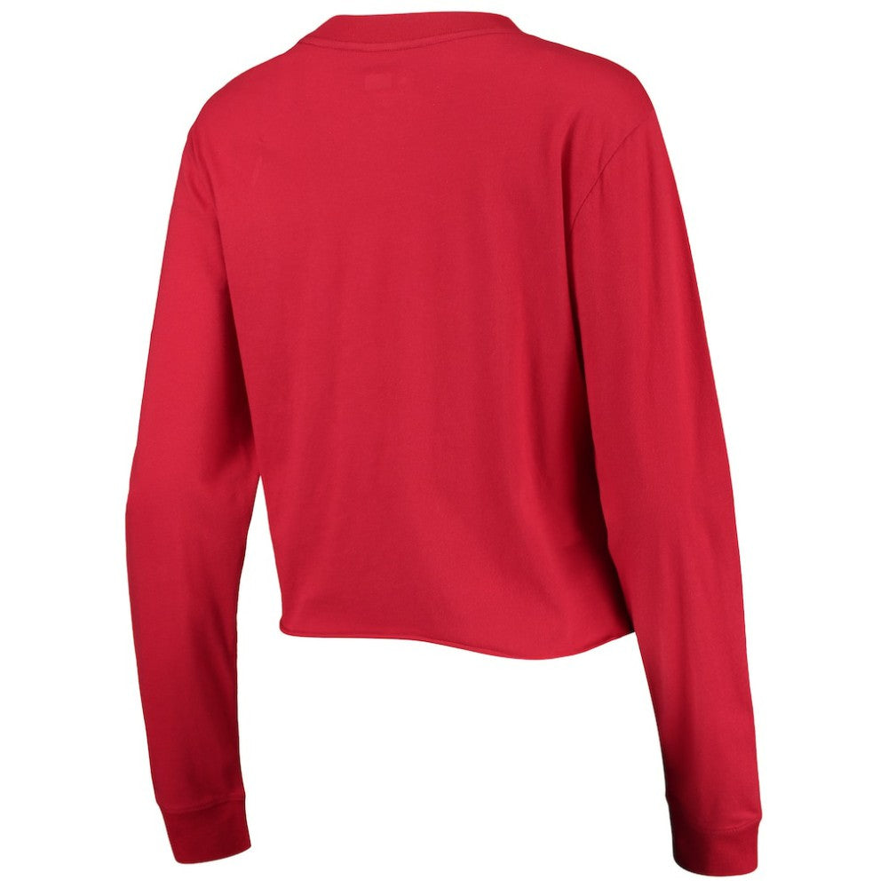 Washington Nationals New Era Women's Baby Jersey Cropped Long Sleeve T-Shirt - Red Jerseys